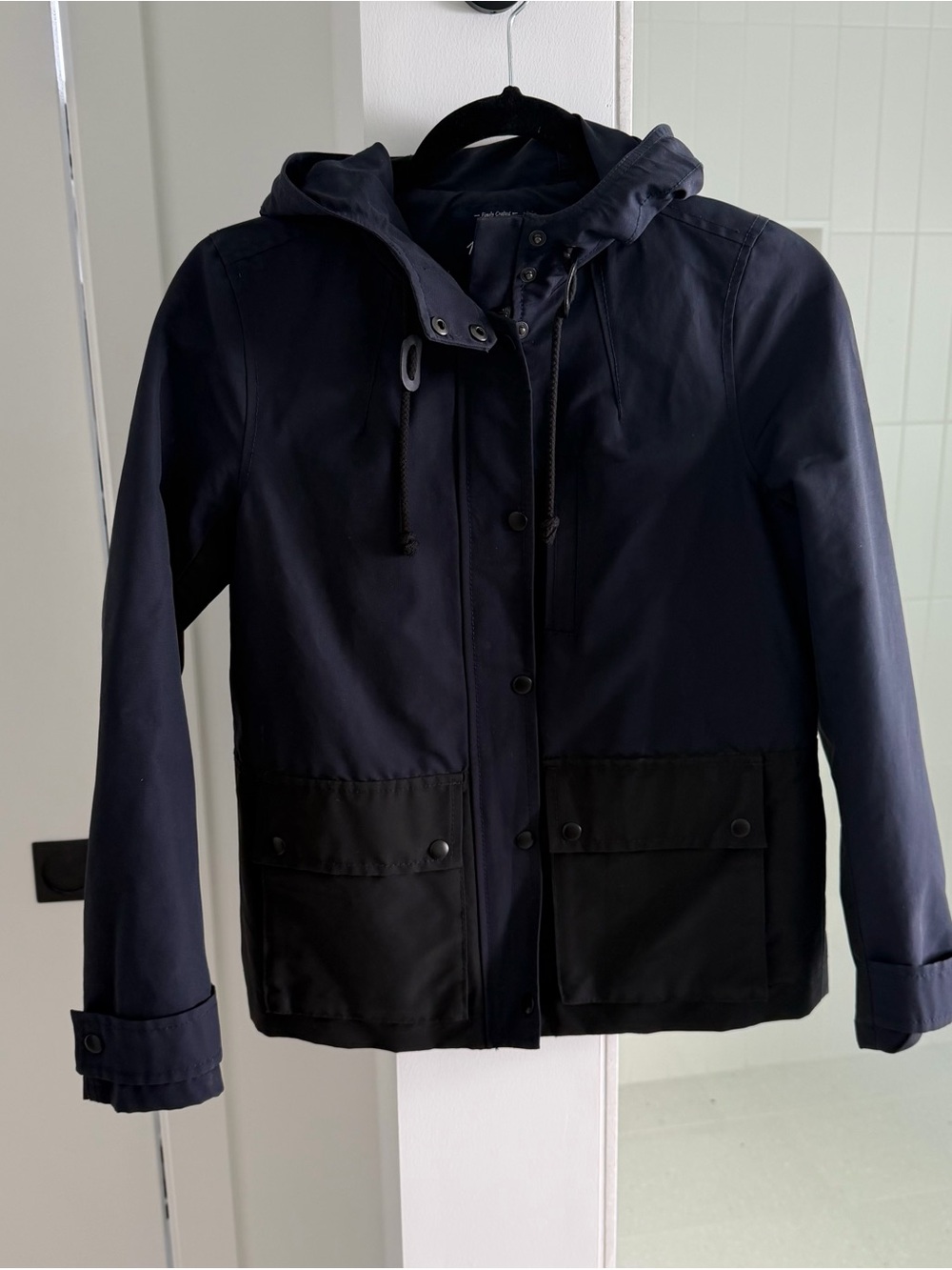 Madewell Women's Navy All-Weather Urban Anorak Utility Rain Jacket - XS